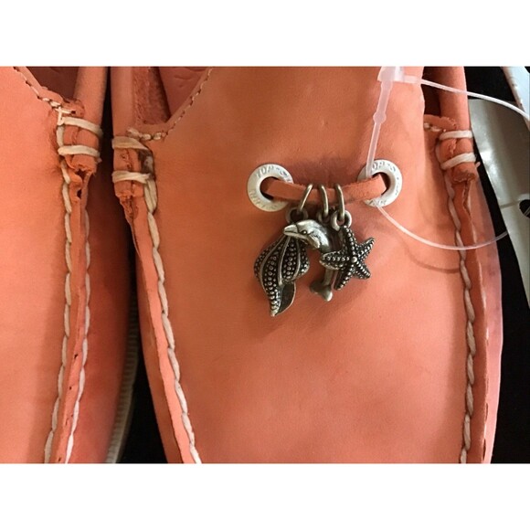 Sperry Nautical Top Sider 8M Orange Slide Charms Boat Shoes - Picture 3 of 13